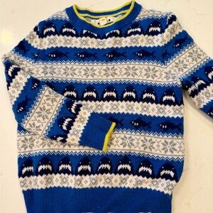 Mini Boden Blue and White Crewneck Sweater + long sleeve tshirt